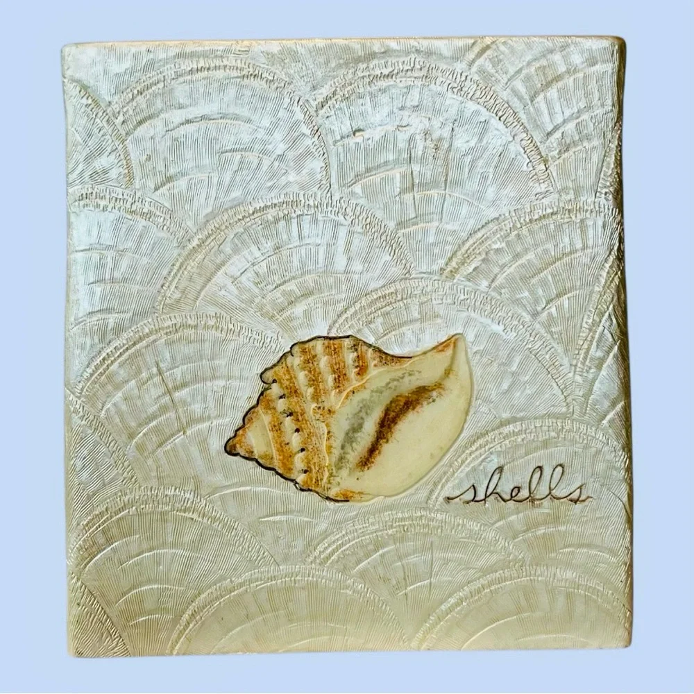 Tissue Box‎ Cover Charter Club Home Cape May Collection Seashell Sunflower VTG